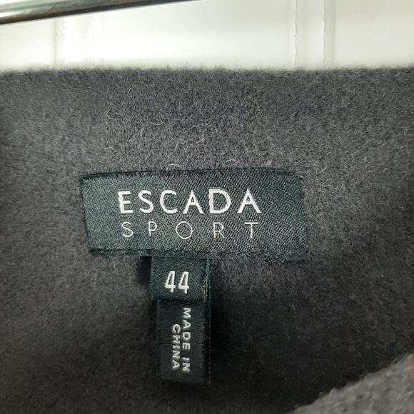 Escada Sport Pencil Skirt Dark Gray Short Size XL 44 Soft Thick Wide Waist Band - Picture 2 of 9